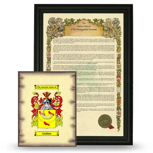 Grahen Framed History and Coat of Arms Print - Black