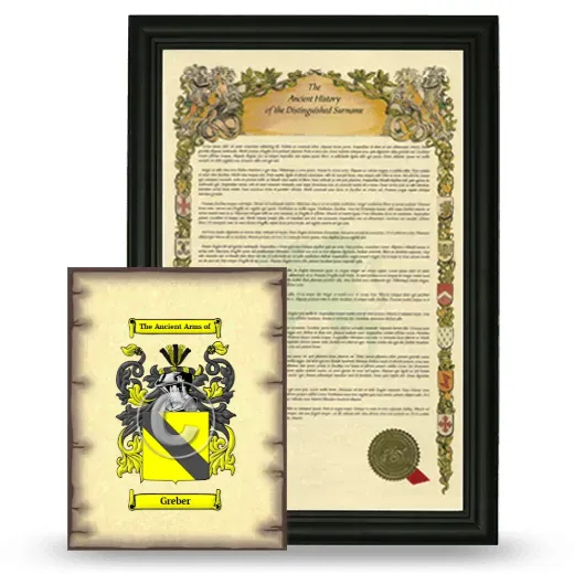 Greber Framed History and Coat of Arms Print - Black