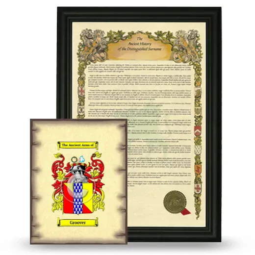 Groover Framed History and Coat of Arms Print - Black