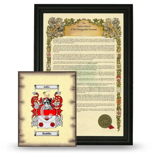 Haddin Framed History and Coat of Arms Print - Black