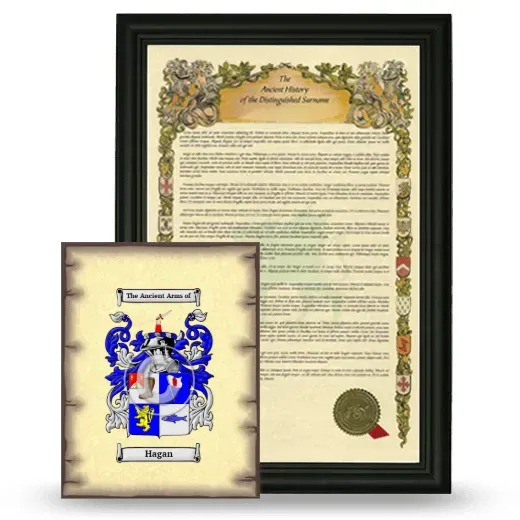 Hagan Framed History and Coat of Arms Print - Black