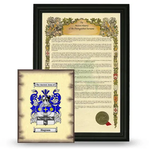 Hagram Framed History and Coat of Arms Print - Black