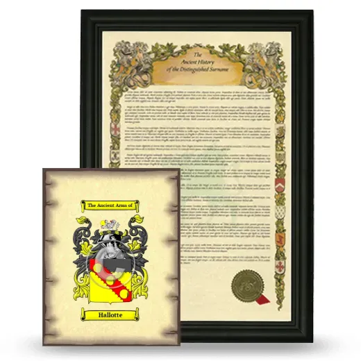 Hallotte Framed History and Coat of Arms Print - Black