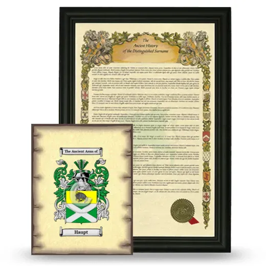 Haupt Framed History and Coat of Arms Print - Black