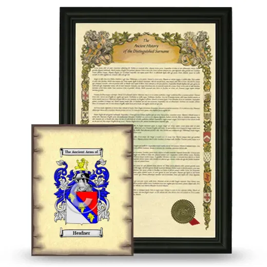 Heafner Framed History and Coat of Arms Print - Black