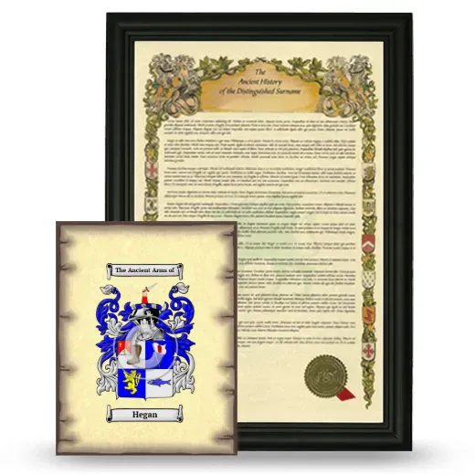 Hegan Framed History and Coat of Arms Print - Black