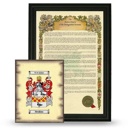 Henkins Framed History and Coat of Arms Print - Black