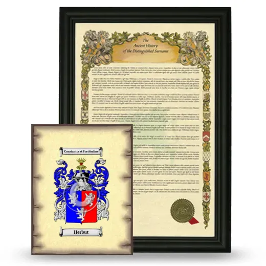 Herbut Framed History and Coat of Arms Print - Black