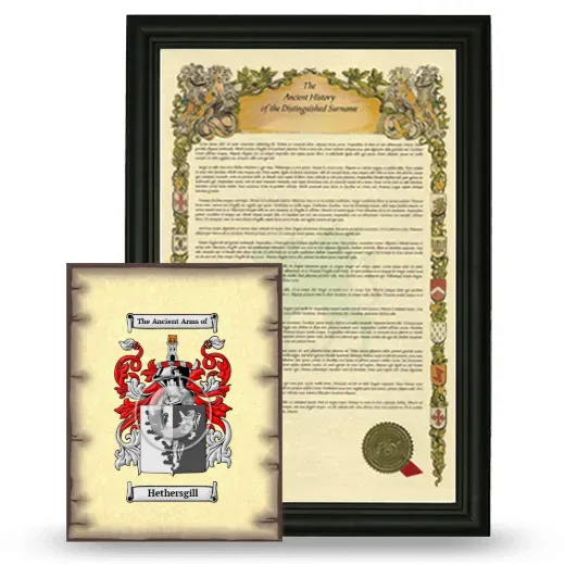 Hethersgill Framed History and Coat of Arms Print - Black