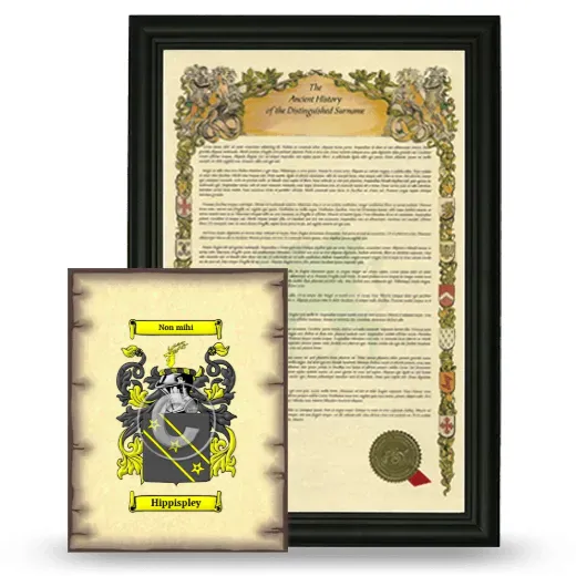 Hippispley Framed History and Coat of Arms Print - Black