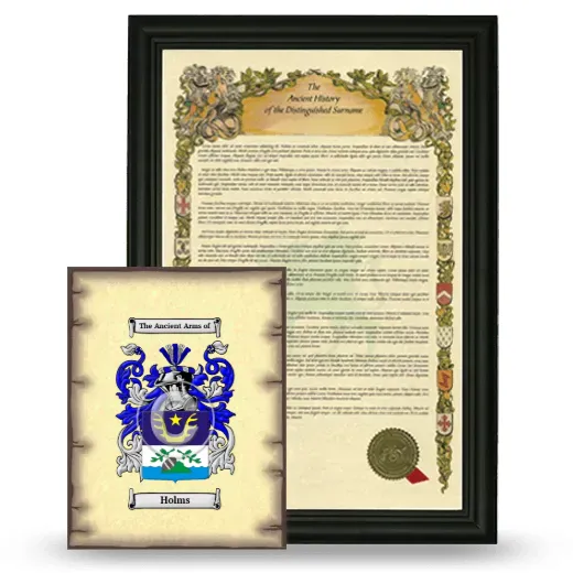 Holms Framed History and Coat of Arms Print - Black