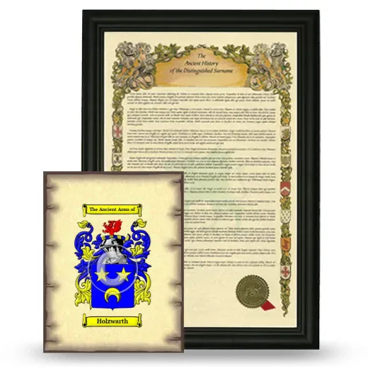 Holzwarth Framed History and Coat of Arms Print - Black