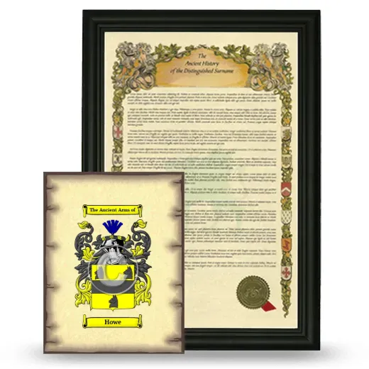 Howe Framed History and Coat of Arms Print - Black