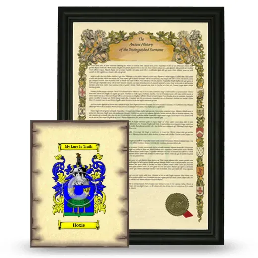 Hoxie Framed History and Coat of Arms Print - Black
