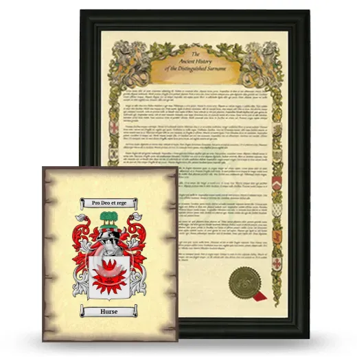 Hurse Framed History and Coat of Arms Print - Black