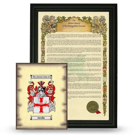 Jacoby Framed History and Coat of Arms Print - Black