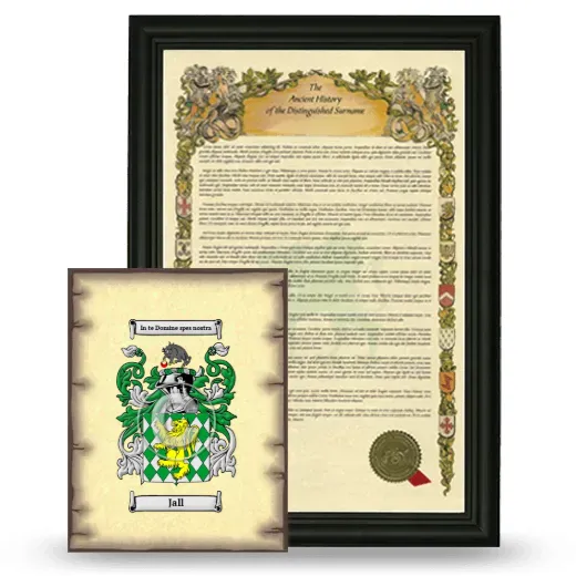 Jall Framed History and Coat of Arms Print - Black