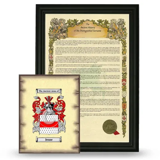 Jenne Framed History and Coat of Arms Print - Black