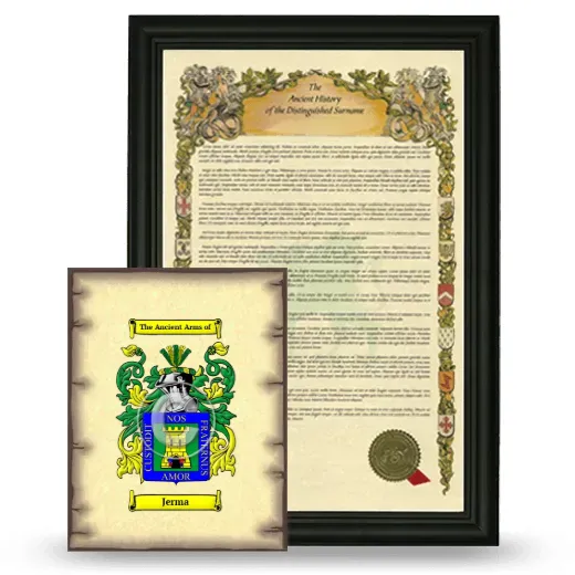 Jerma Framed History and Coat of Arms Print - Black