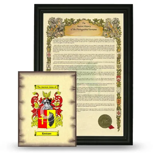 Kestner Framed History and Coat of Arms Print - Black