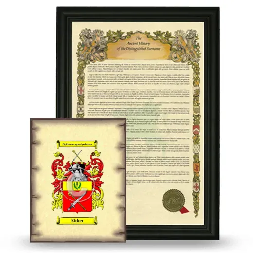 Kirker Framed History and Coat of Arms Print - Black