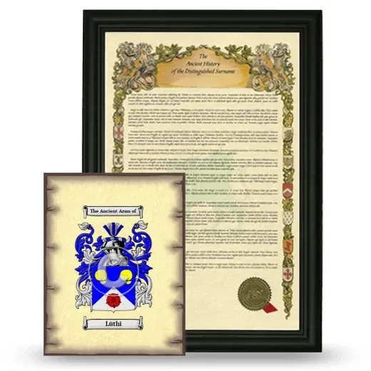Lüthi Framed History and Coat of Arms Print - Black