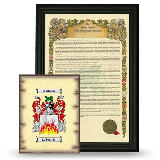 La'bastida Framed History and Coat of Arms Print - Black