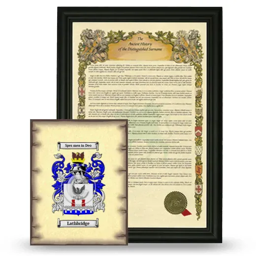 Lathbridge Framed History and Coat of Arms Print - Black