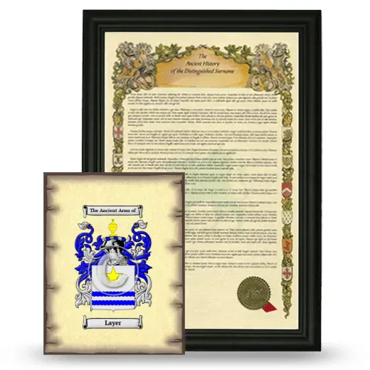 Layer Framed History and Coat of Arms Print - Black