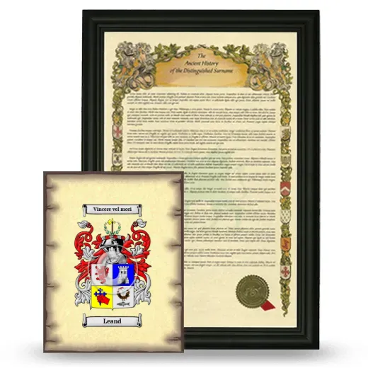 Leand Framed History and Coat of Arms Print - Black