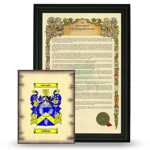 Leblanc Framed History and Coat of Arms Print - Black