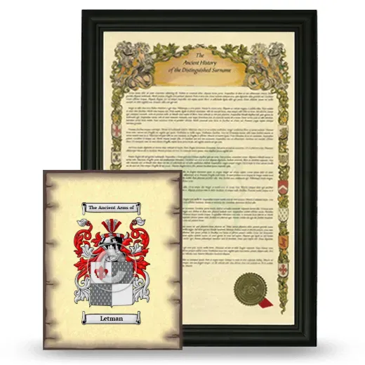 Letman Framed History and Coat of Arms Print - Black