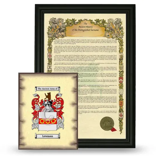 Lewman Framed History and Coat of Arms Print - Black