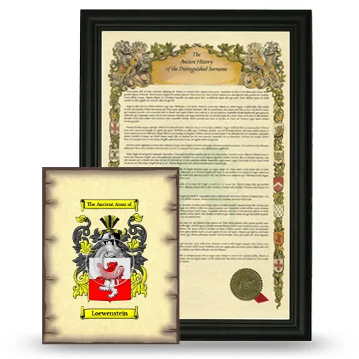 Loewenstein Framed History and Coat of Arms Print - Black