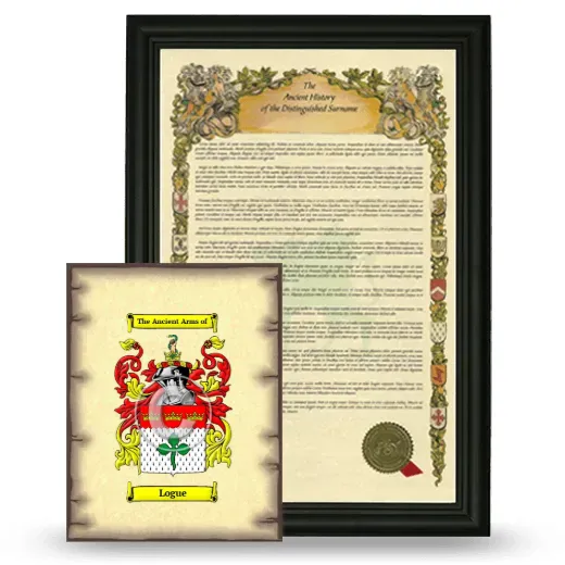Logue Framed History and Coat of Arms Print - Black