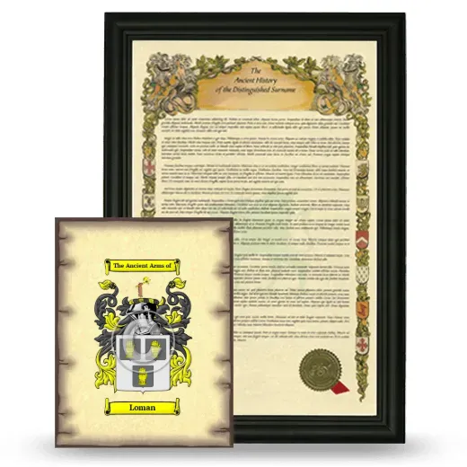 Loman Framed History and Coat of Arms Print - Black