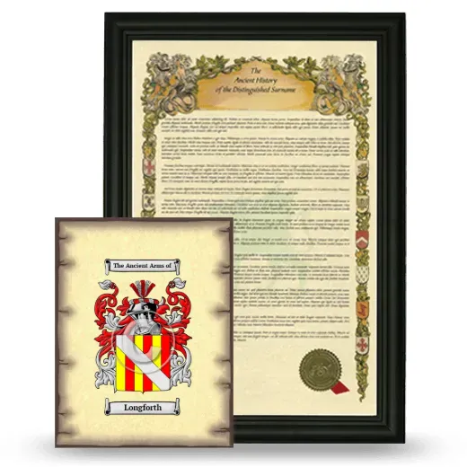 Longforth Framed History and Coat of Arms Print - Black