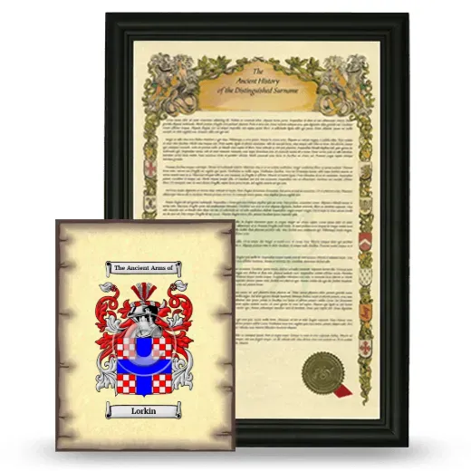 Lorkin Framed History and Coat of Arms Print - Black