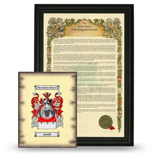 Lovell Framed History and Coat of Arms Print - Black