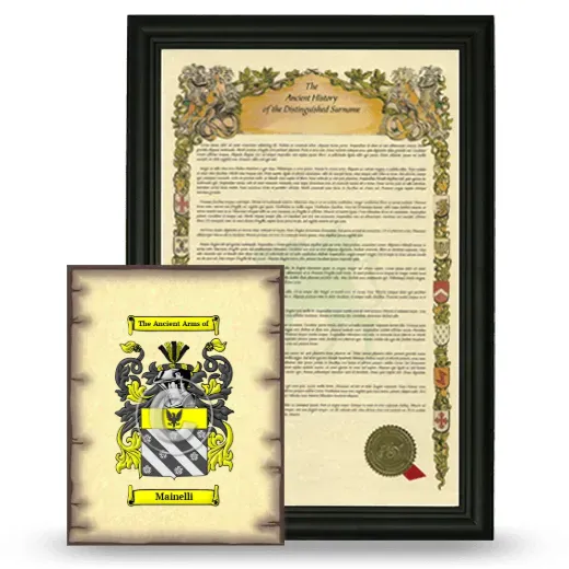 Mainelli Framed History and Coat of Arms Print - Black