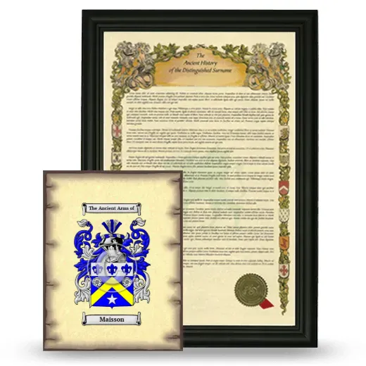 Maisson Framed History and Coat of Arms Print - Black