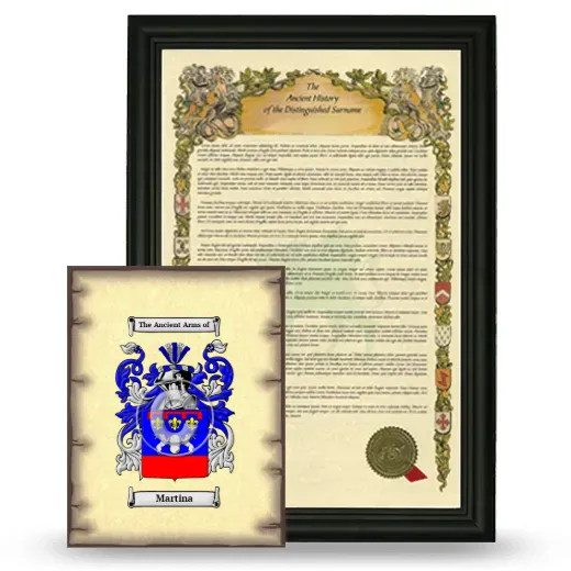 Martina Framed History and Coat of Arms Print - Black