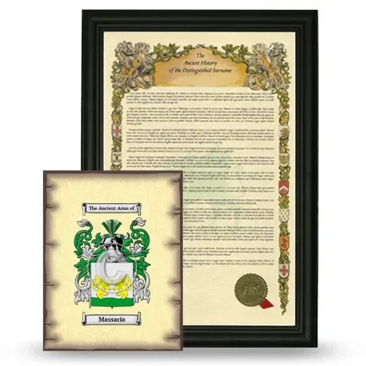 Massaria Framed History and Coat of Arms Print - Black