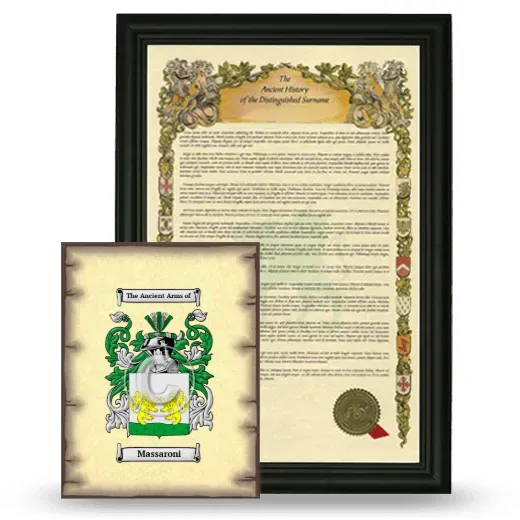 Massaroni Framed History and Coat of Arms Print - Black
