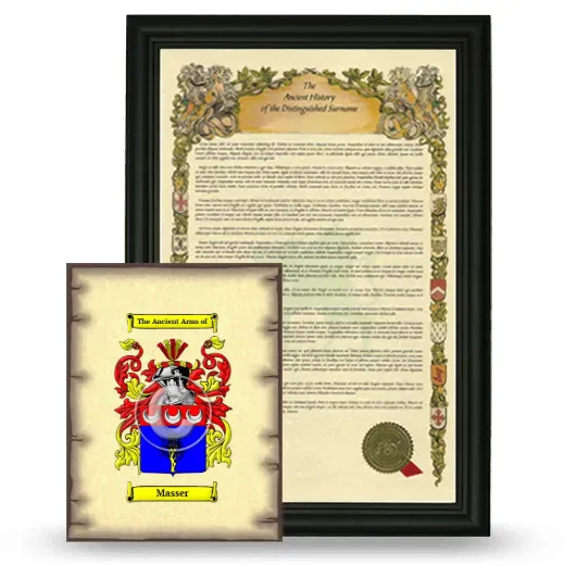 Masser Framed History and Coat of Arms Print - Black