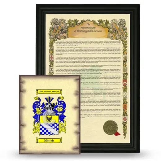 Matteis Framed History and Coat of Arms Print - Black