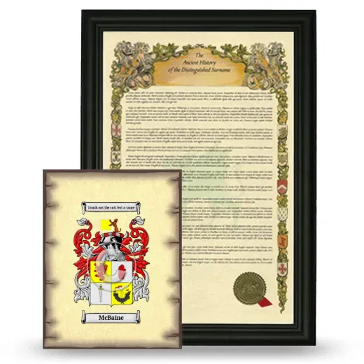 McBaine Framed History and Coat of Arms Print - Black