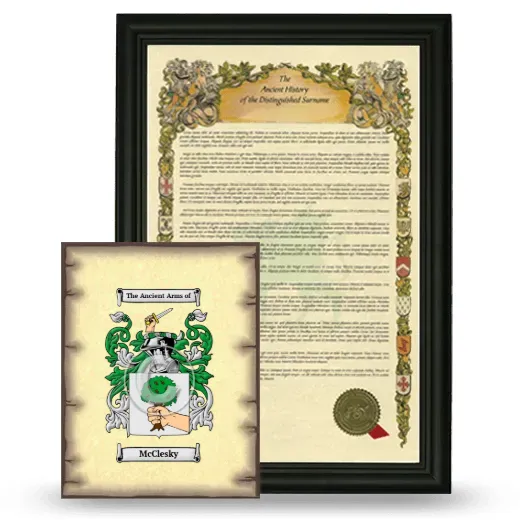 McClesky Framed History and Coat of Arms Print - Black