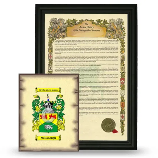 McDonough Framed History and Coat of Arms Print - Black