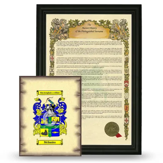 McInniss Framed History and Coat of Arms Print - Black